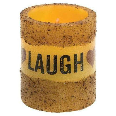 *Live Laugh Love Pillar Burnt Ivory - The Fox Decor